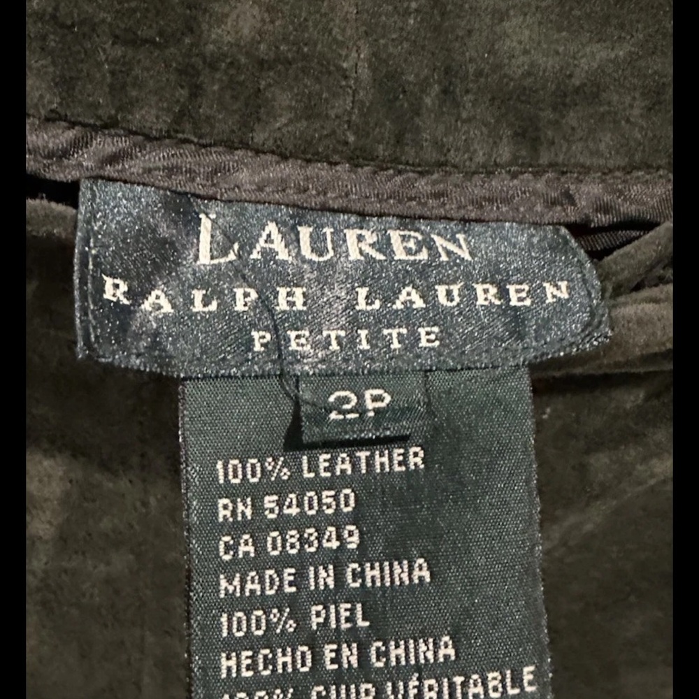 Vintage Y2K Lauren Ralph Lauren Dark Green Suede Pants - Picture 6 of 11